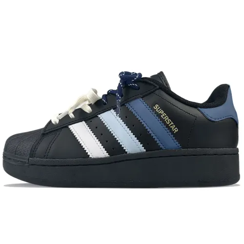 Adidas Originals SUPERSTAR XLG Abrasion Resistant Abrasion Resistant Low top Skateboard Shoes Unisex Blue Black