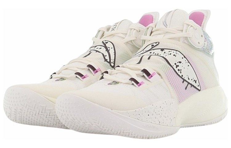 Li Ning SONIC 9 Cushioning Slip Resistant Abrasion Resistant Coverage Support Mid top Basketball Shoes Men’s White