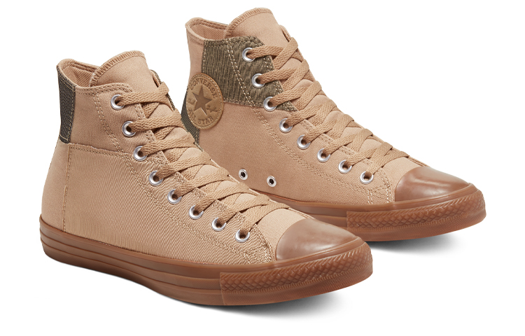Высокие кеды Converse Chuck Taylor All Star (хаки) — Хаки / чёрный — фото 3