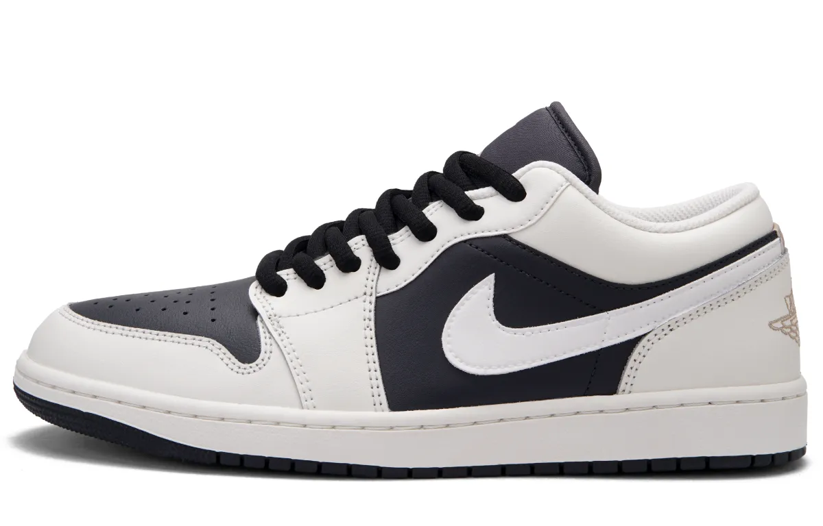 Jordan Air Jordan 1 Abrasion Resistant Abrasion Resistant Low top Vintage Basketball Shoes Unisex Black Gray
