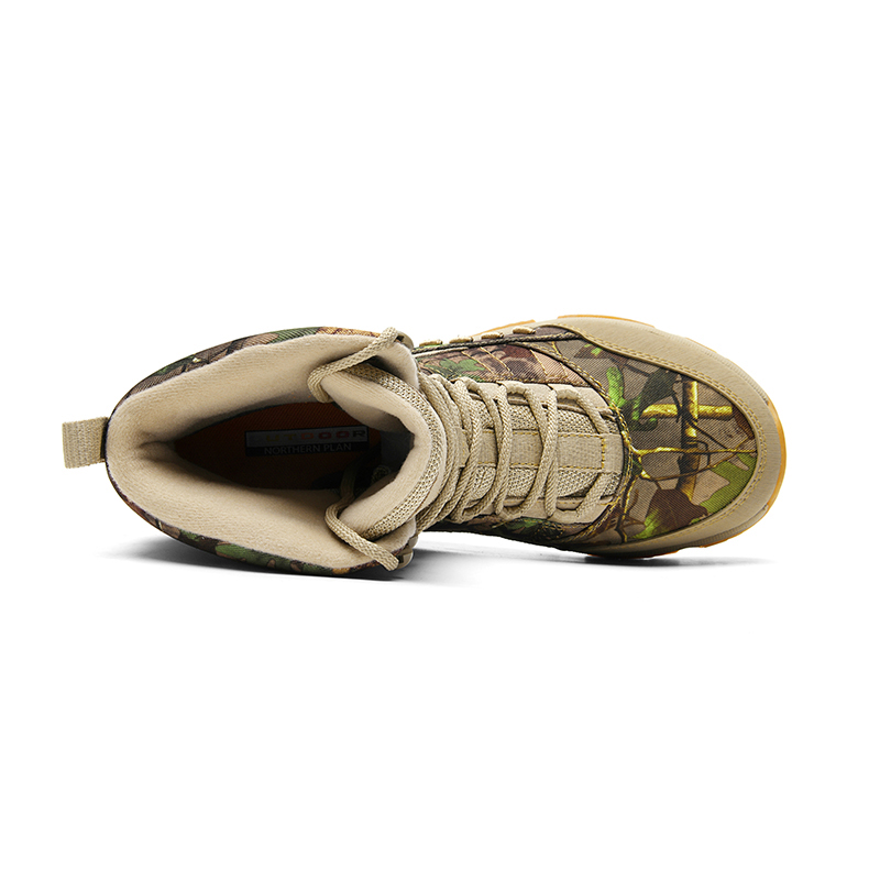 GLUNA Mountaineering & Hiking Shoes Unisex High Top Camouflage