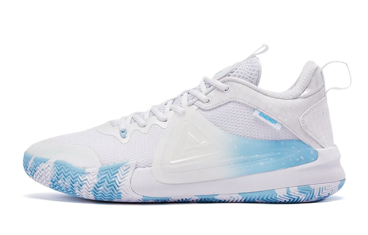 PEAK Cushioning Breathable Low top Basketball Shoes Men’s White Blue