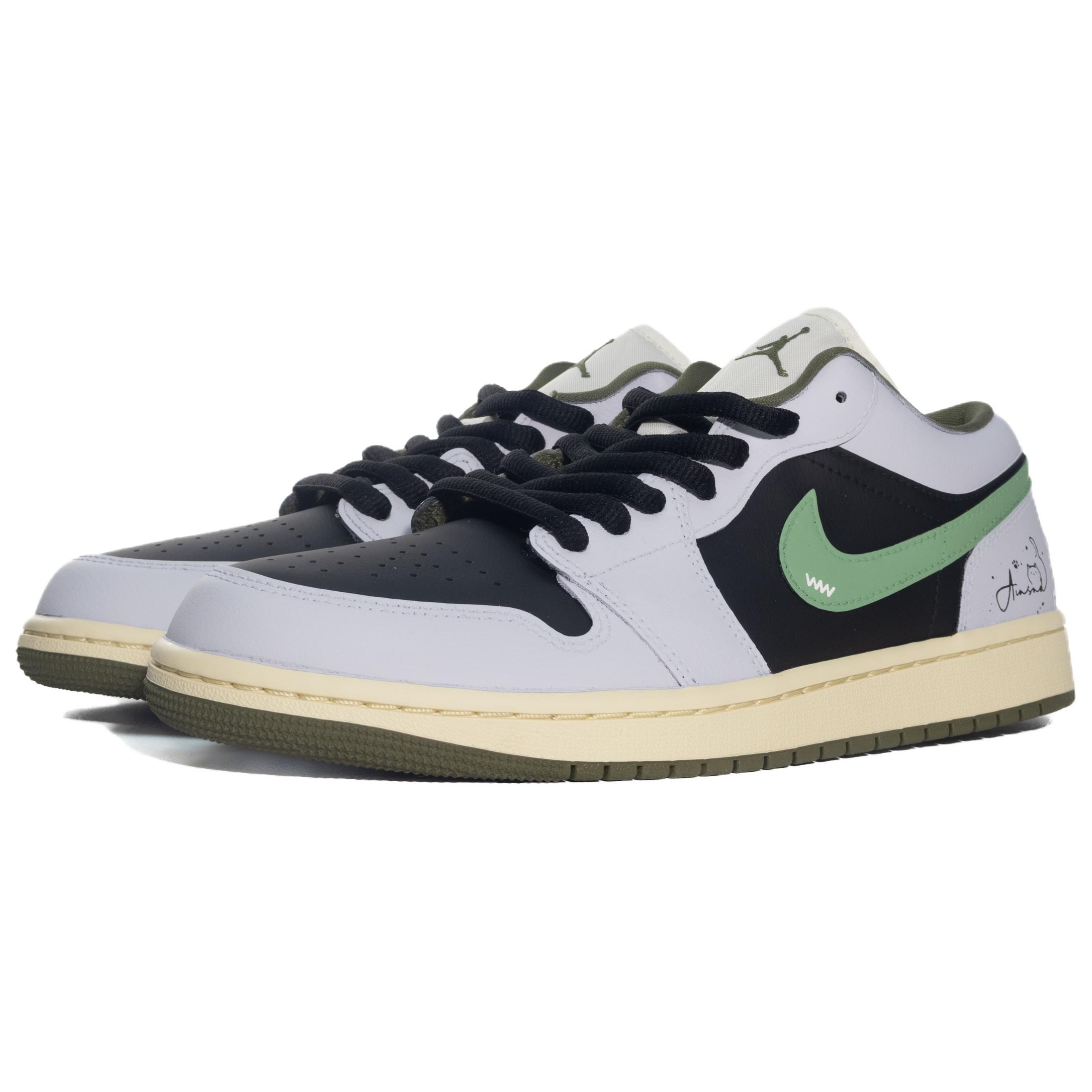 Jordan Air Jordan 1 Leather Comfortable Cushioning Abrasion Resistant Coverage Low top Vintage Basketball Shoes Unisex
