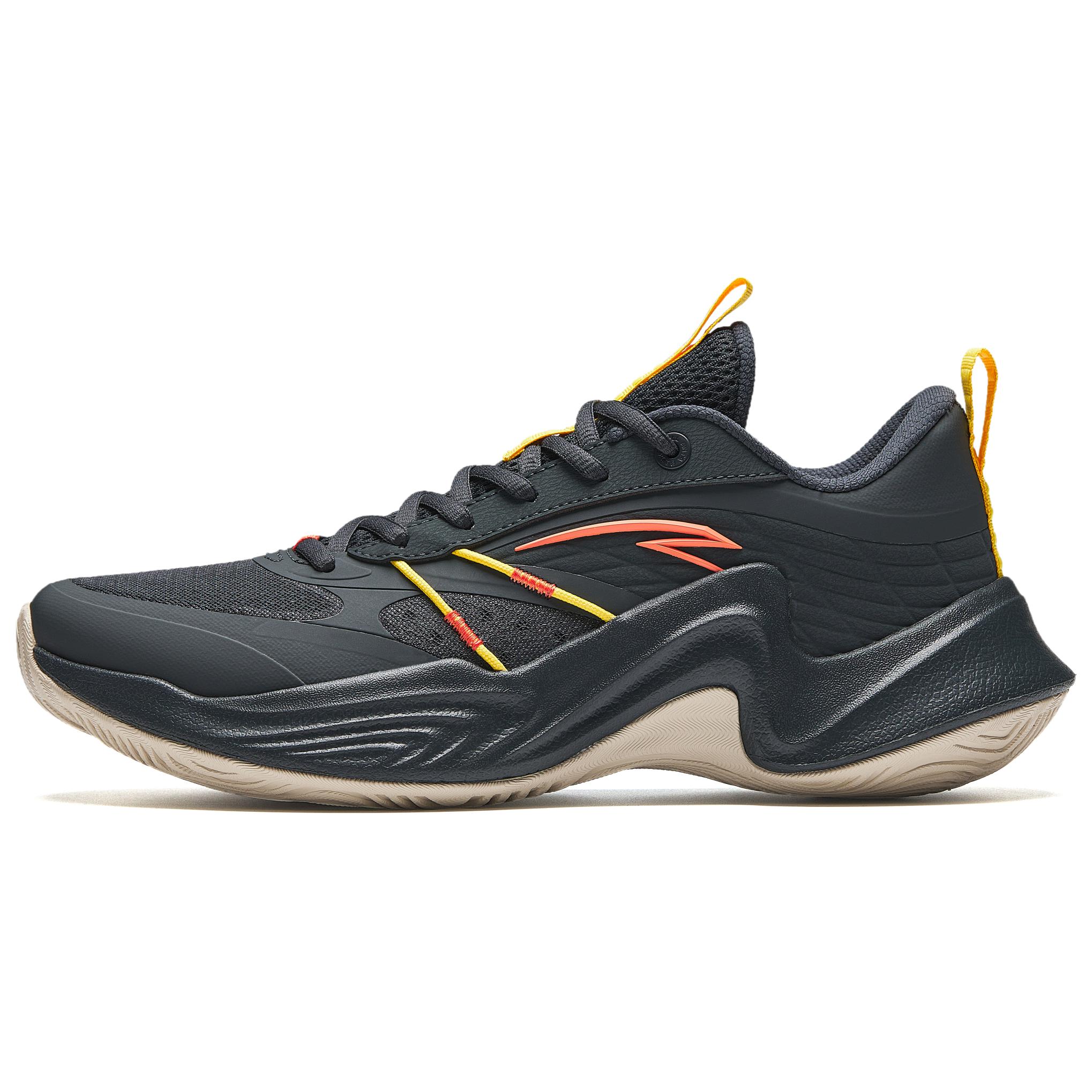 Anta Slip Resistant Abrasion Resistant Low top Basketball Shoes Men’s Black Yellow