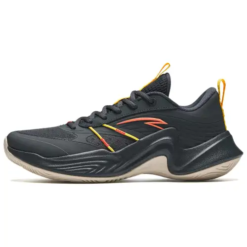 Anta Slip Resistant Abrasion Resistant Low top Basketball Shoes Men's Black Yellow