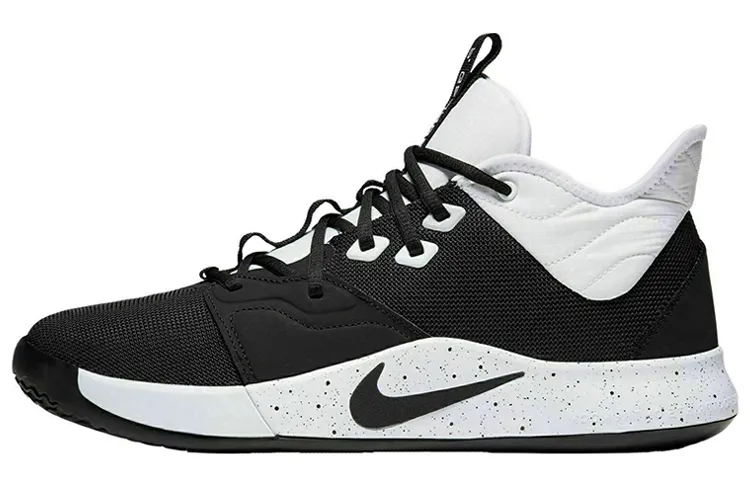 Nike PG 3 TB 'Black White' Pickled 3 Paul George Comfortable Fabric Cushioning Abrasion Resistant Low top