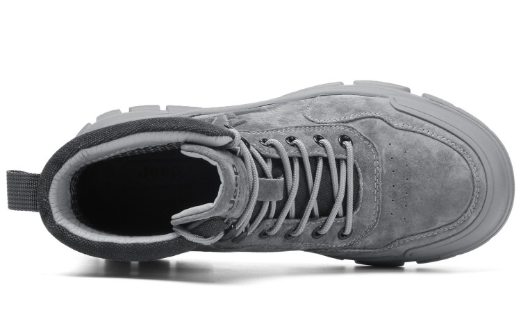 Jeep Hiking Comfortable Round Toe High top Outdoor Shoes Men’s Gray