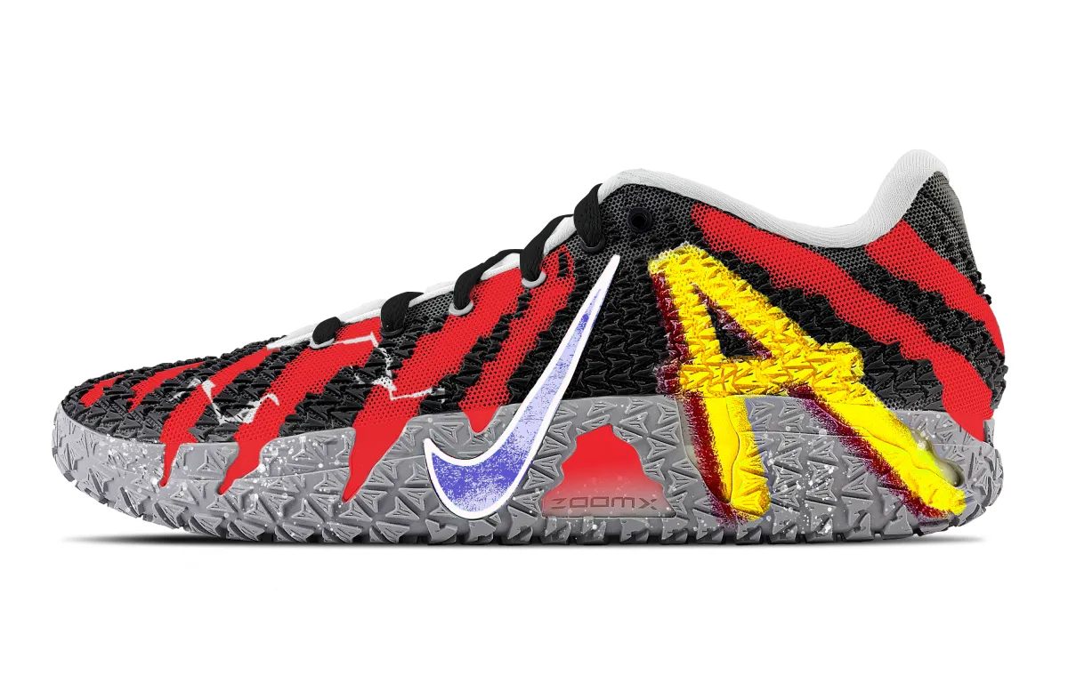 Nike Ja Morant 3 Lightning Abrasion Resistant Low top Basketball Shoes Unisex Black Red