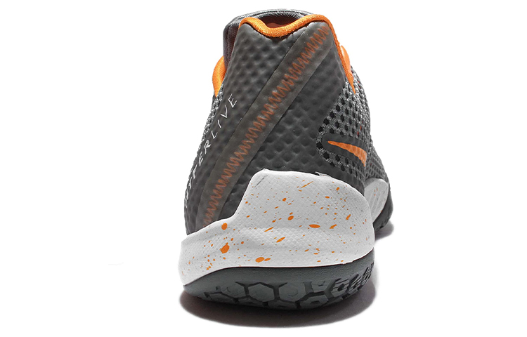 Мужские кроссовки Nike Hyperlive EP (серо-оранжевые) — фото 5