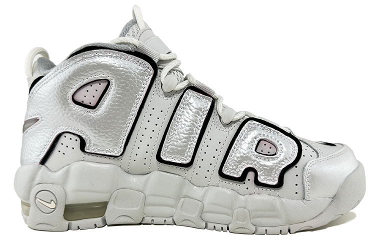 Nike Air More Uptempo Leather Cushioning Slip Resistant Abrasion Resistant Coverage Mid top Vintage Basketball Shoes GS