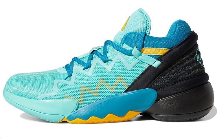 Adidas D.O.N. Issue #2 Round toe lace-up fabric synthetic leather shock-absorbing anti-slip wear-resistant breathable low-top basketball shoes men's blue