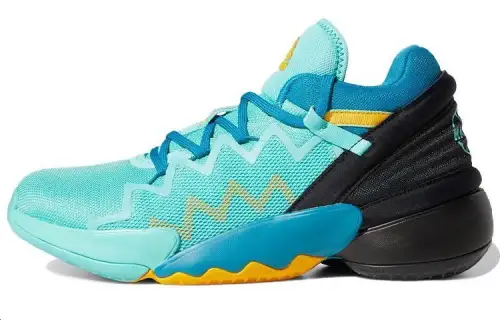 Adidas D.O.N. Issue #2 Round toe lace-up fabric synthetic leather shock-absorbing anti-slip wear-resistant breathable low-top basketball shoes men's blue