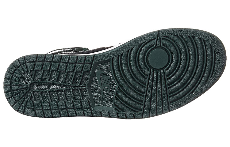 Мужские кроссовки Jordan Air Jordan 1 Retro Grove Green (черно-зеленые) — Зелёный / чёрный / белый — фото 5