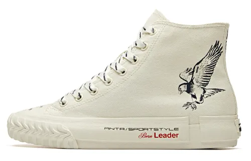 ANTA X Robert Geller Life Series Sneakers Canvas High 'Eagle White Black' Women's