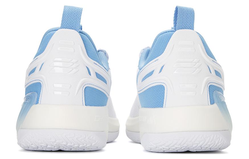 XTEP LY1 Fabric Cushioning Slip Resistant Abrasion Resistant Low top Basketball Shoes Men’s White Blue