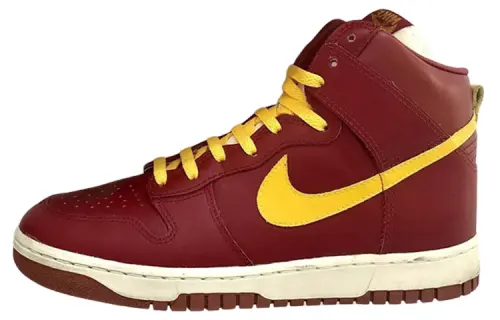 Nike Dunk High Non Slip And Waterproof High top Skateboard Shoes Men's Red Yellow