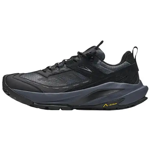 Anta Tracker Textile, Synthetic Leather Slip Resistant Abrasion Resistant Low top Mountaineering Shoes Men's Black