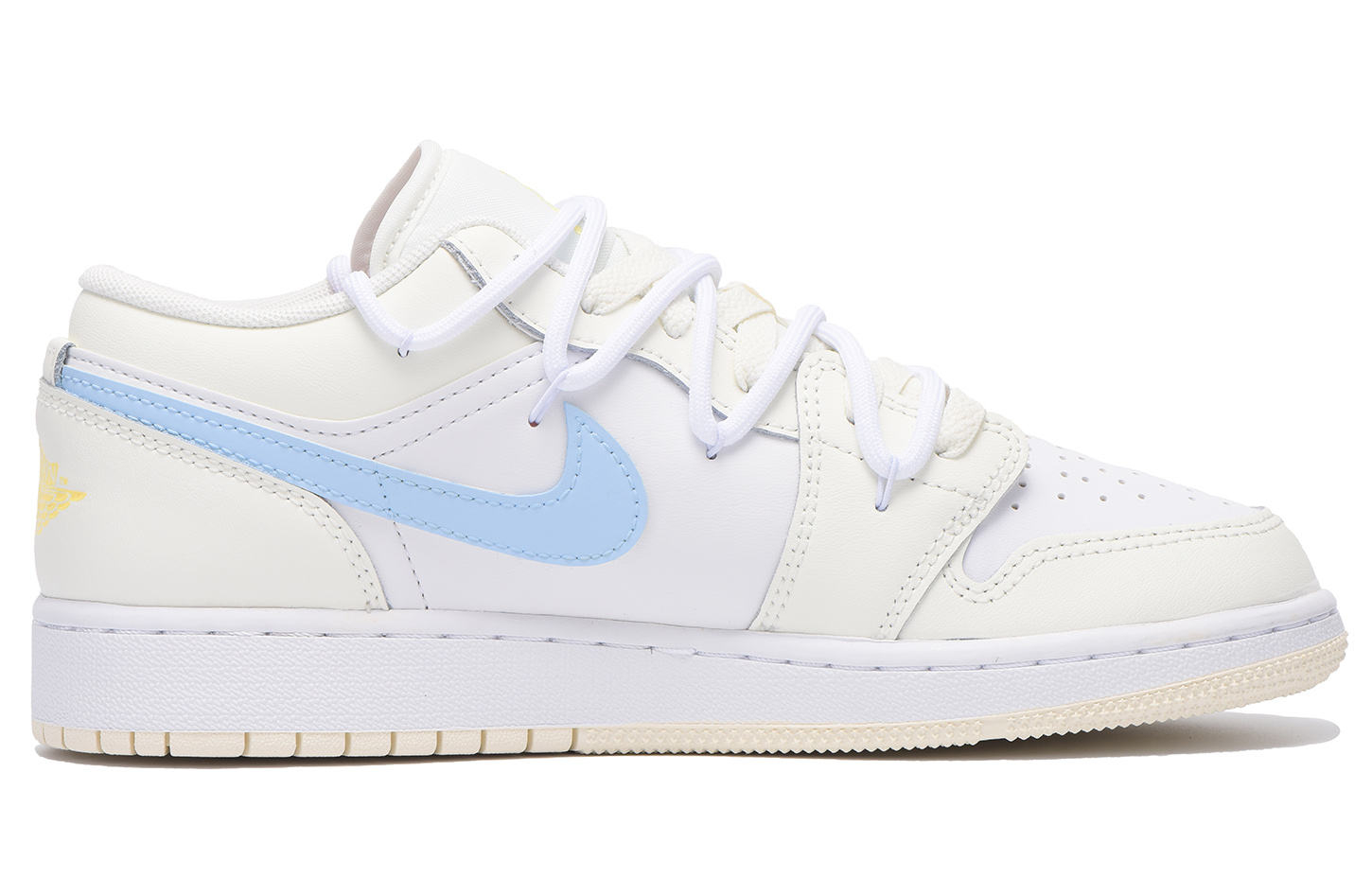 Jordan Air Jordan 1 Chestnut Slip Resistant Coverage Low top Vintage Basketball Shoes GS Yellow Blue