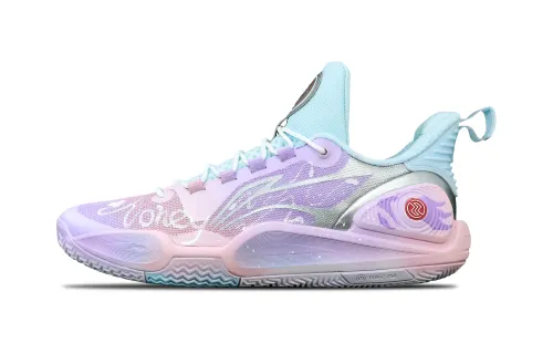 Li Ning Speed 9 Slip Resistant And Abrasion Resistant Coverage Low top Basketball Shoes Men's Pink, Blue
