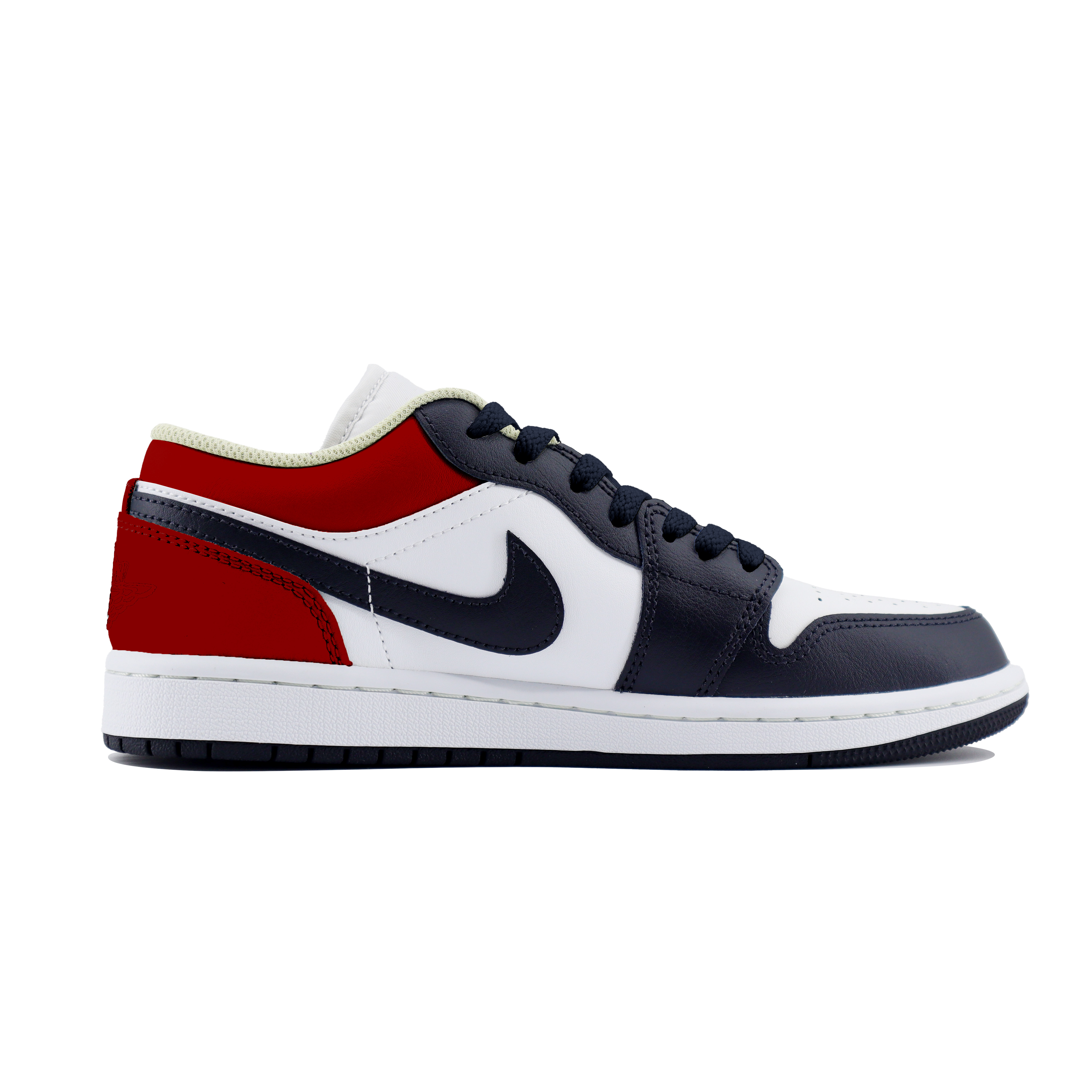 Jordan Air Jordan 1 Abrasion Resistant Low top Vintage Basketball Shoes Unisex Black Red