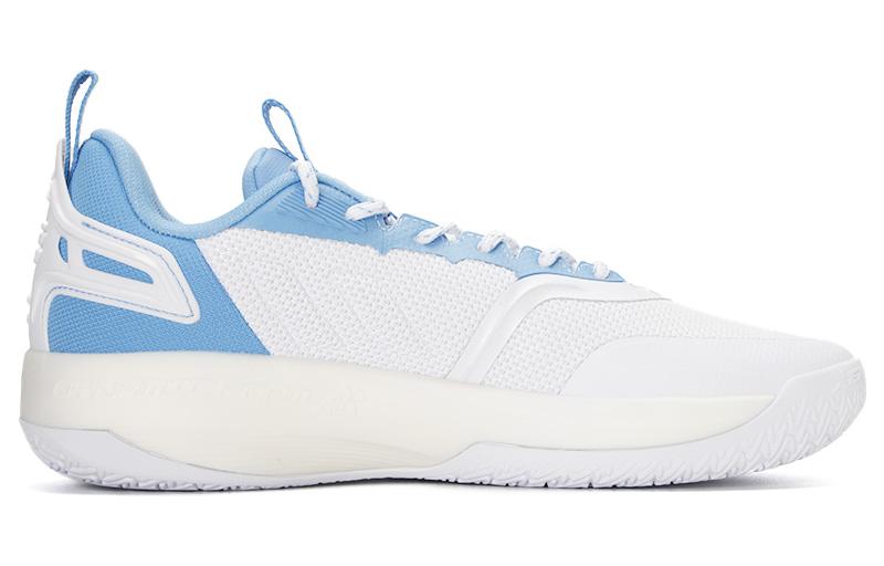 XTEP LY1 Fabric Cushioning Slip Resistant Abrasion Resistant Low top Basketball Shoes Men’s White Blue
