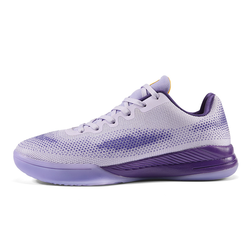IVERSON Slip Resistant Abrasion Resistant Low top Basketball Shoes Unisex Dark Lilac Yellow