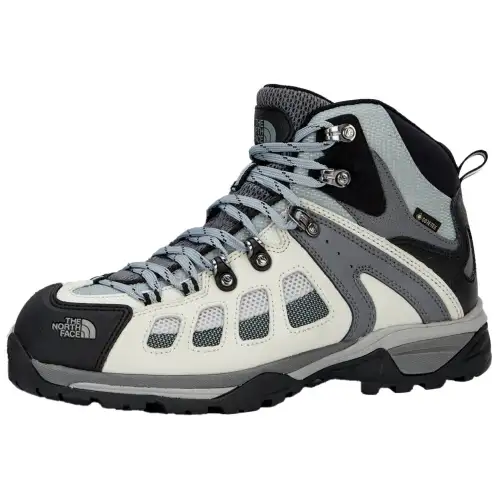 THE NORTH FACE Non Slip And Waterproof Mid top Hiking Shoes Unisex Black Gray White