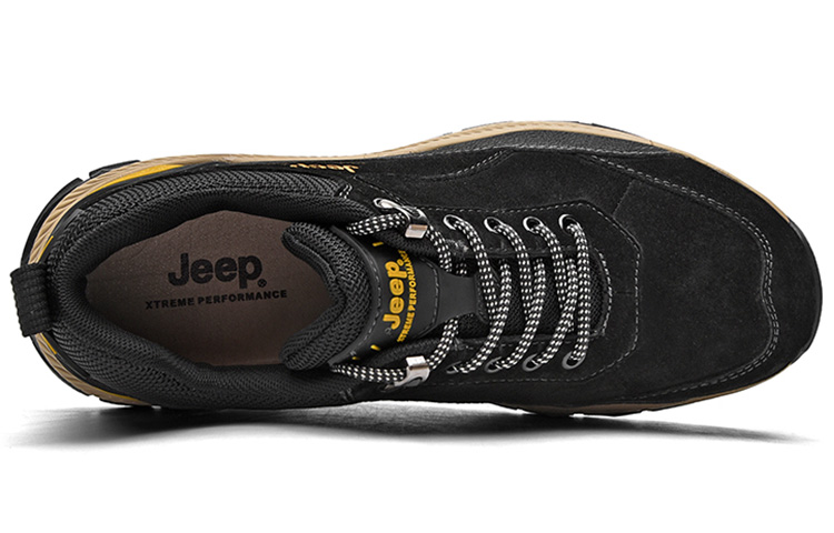 Jeep Mountaineering & Hiking Shoes Men’s Low Top Black/Sand Yellow
