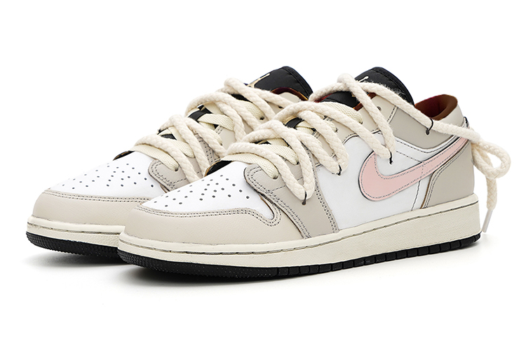 Jordan Air Jordan 1 Low top Vintage Basketball Shoes GS Gray Pink