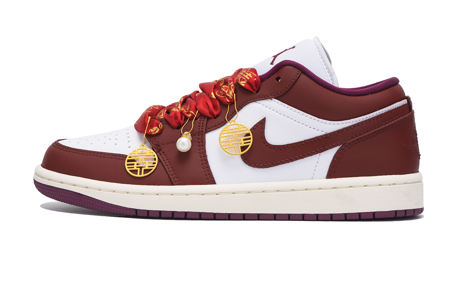 Jordan Air Jordan 1 Slip Resistant And Abrasion Resistant Coverage Low top Vintage Basketball Shoes Women’s True Red
