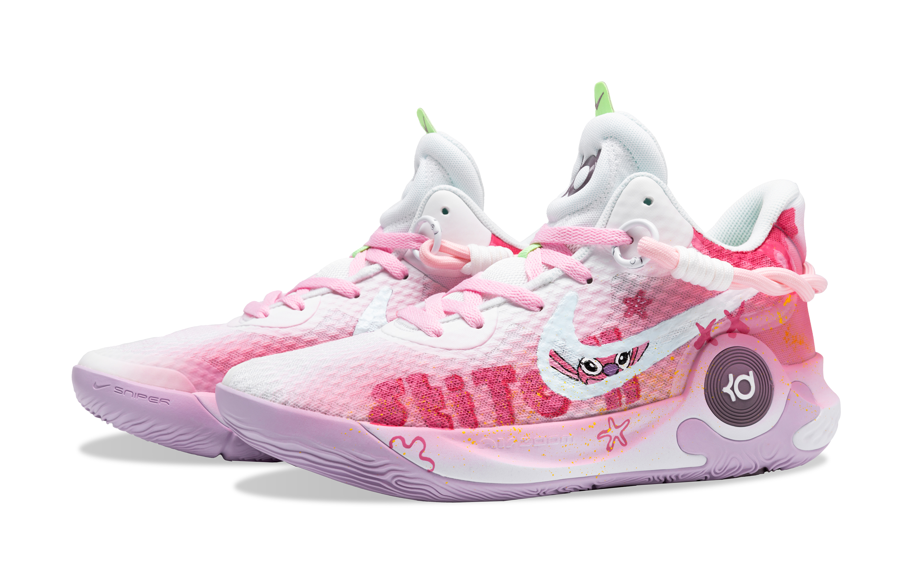 Nike KD Trey 5 IX Slip Resistant Abrasion Resistant Mid top Vintage Basketball Shoes Unisex Light Pink