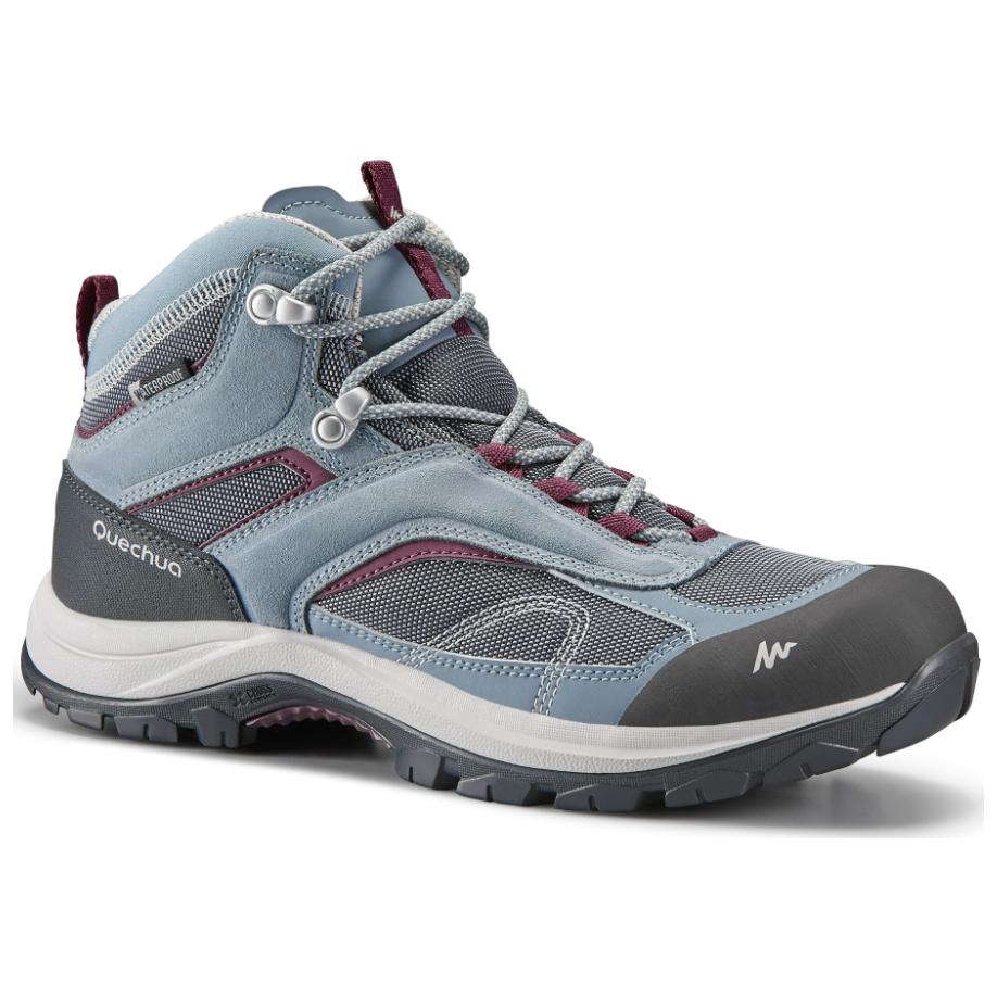 DECATHLON MH100 Leather Mid top Hiking Mountaineering Shoes Women’s Gray