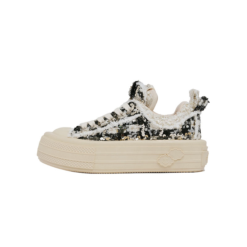 Foreshadow 'Double Uni 1.0 Nightfall Starry Low top Canvas Shoes Women's Starlight Black