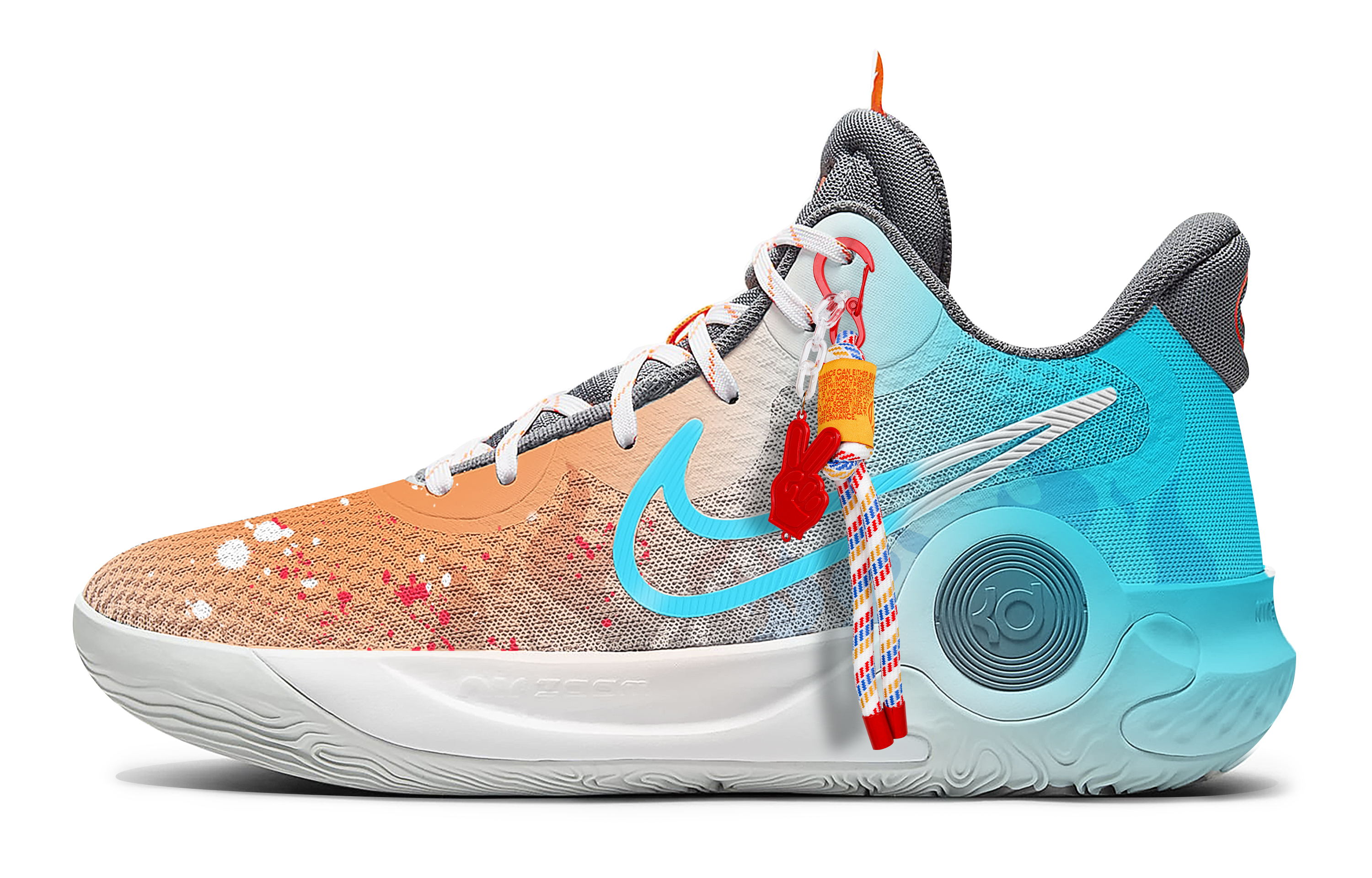 Nike KD Trey 5 IX Cushioning Slip Resistant Abrasion Resistant Impact Resistant Mid top Basketball Shoes Unisex Cyan