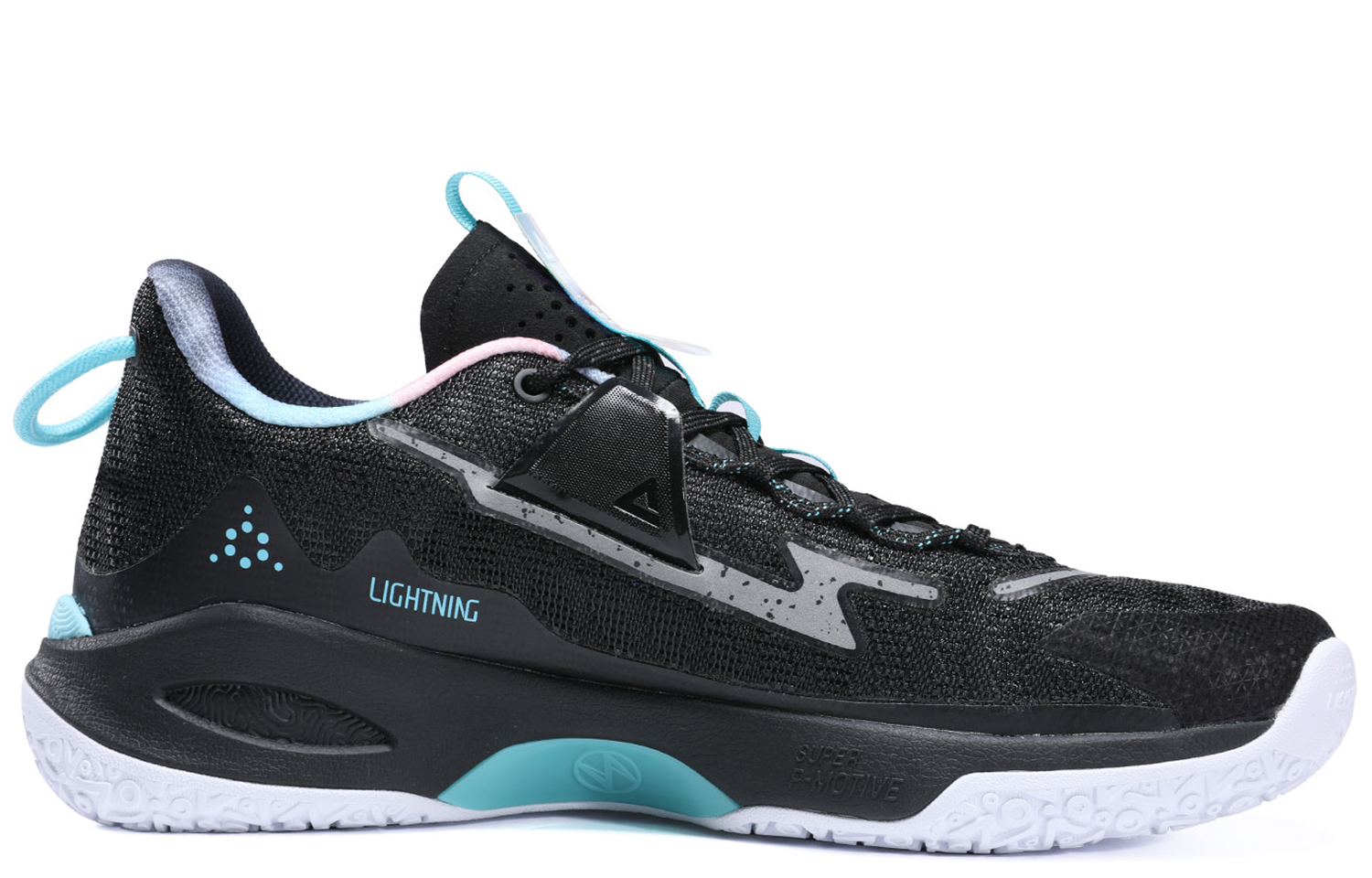 PEAK Lightning 9 Slip Resistant, Abrasion Resistant, Breathable Low Top Basketball Shoes Men's Black Silver Bullet