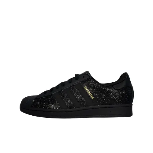 Adidas Originals SUPERSTAR Wear resistant And Lightweight Low top Skateboard Shoes Unisex Black Sparkling Rhinestone