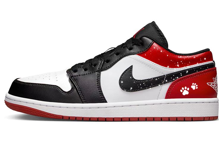Jordan Air Jordan 1 White Snow Without Trace, Panda Paw Print Abrasion Resistant Slip Resistant