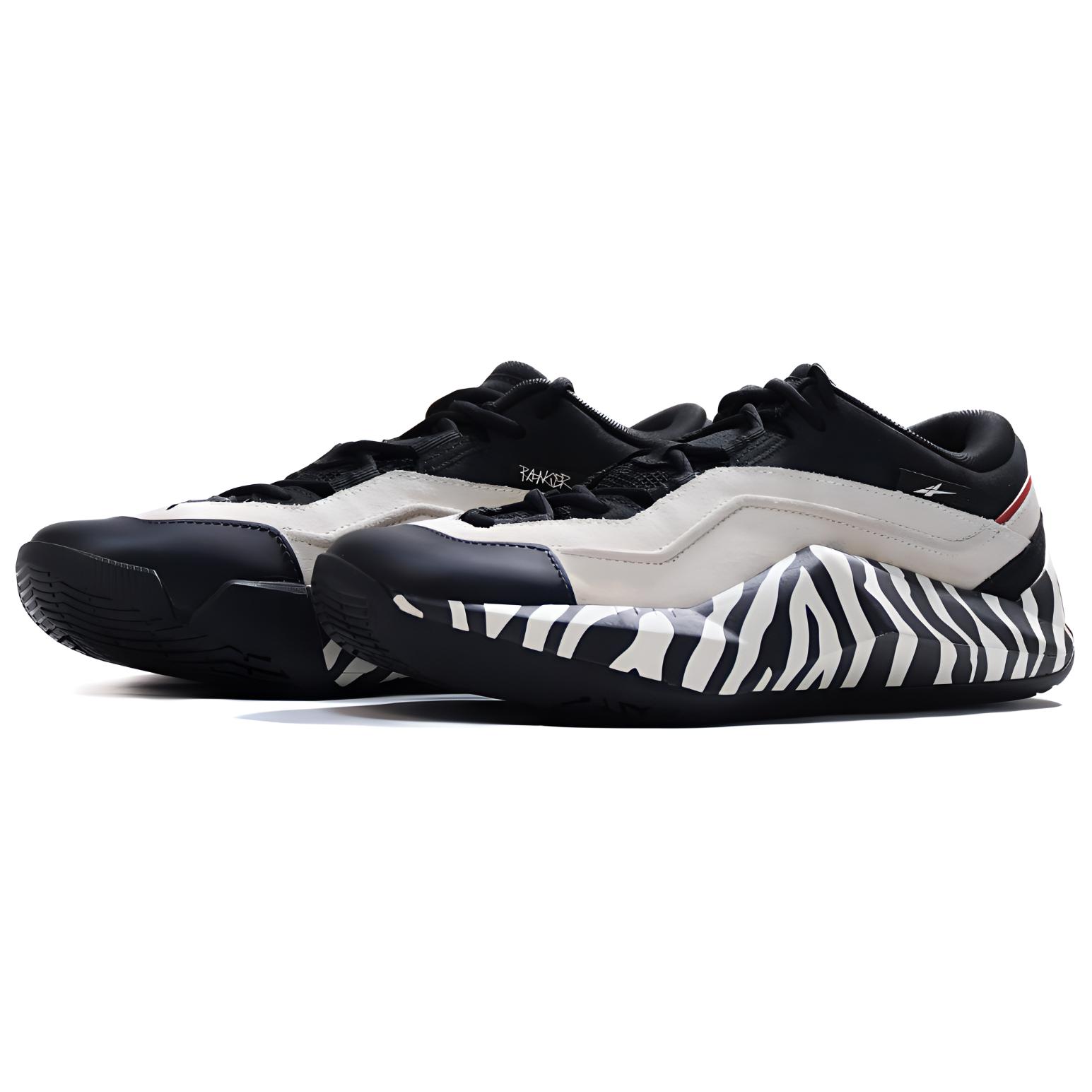 Serious Player Only Ranger Zebra Basketball Shoes Unisex Low Top Black/White/Red