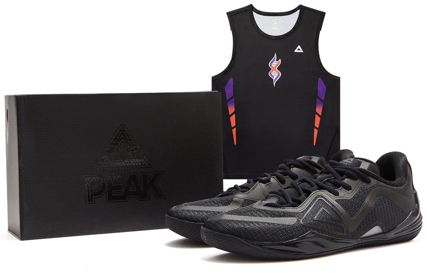PEAK Tàijí Wúshuang, Black Warrior, Box Included Cushioning Slip Resistant Rebound Low top Basketball Shoes Men's