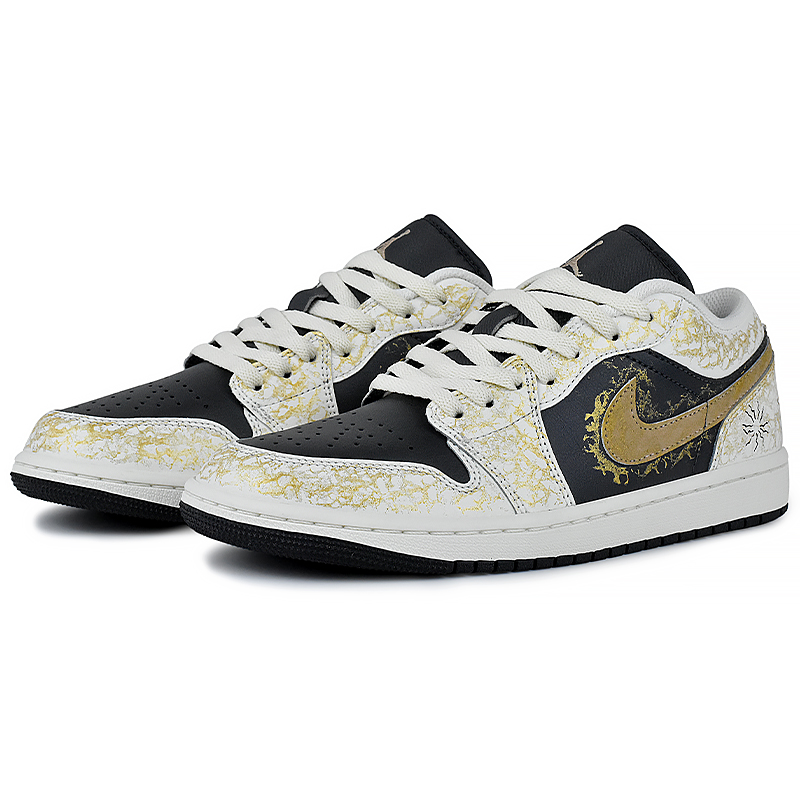 Jordan Air Jordan 1 Abrasion Resistant Low top Vintage Basketball Shoes Men’s Black White
