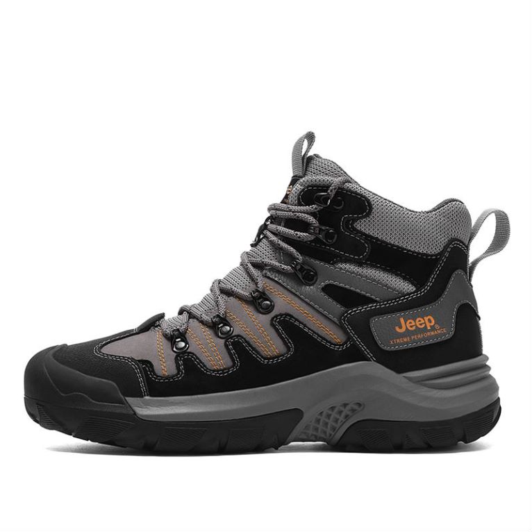 Jeep Abrasion Resistant Mid top Hiking Shoes Men’s Black Gray