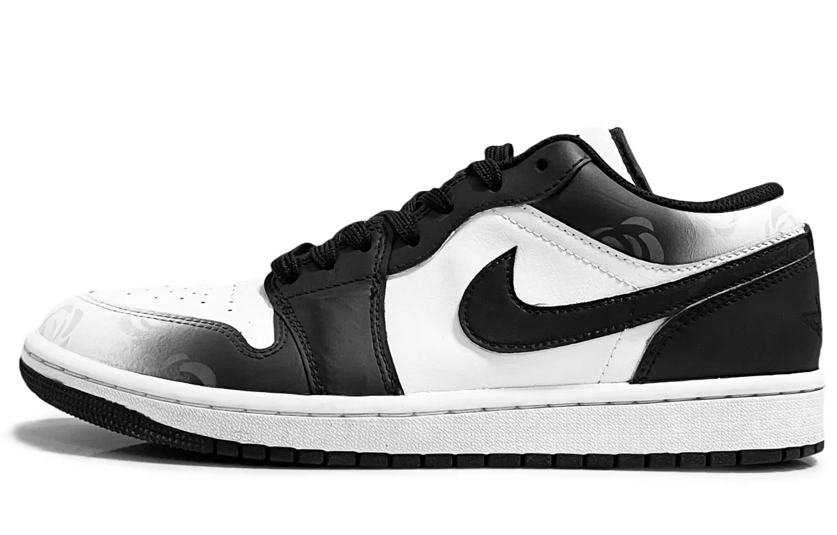 Jordan Air Jordan 1 Slip Resistant Low top Vintage Basketball Shoes Men's Black White