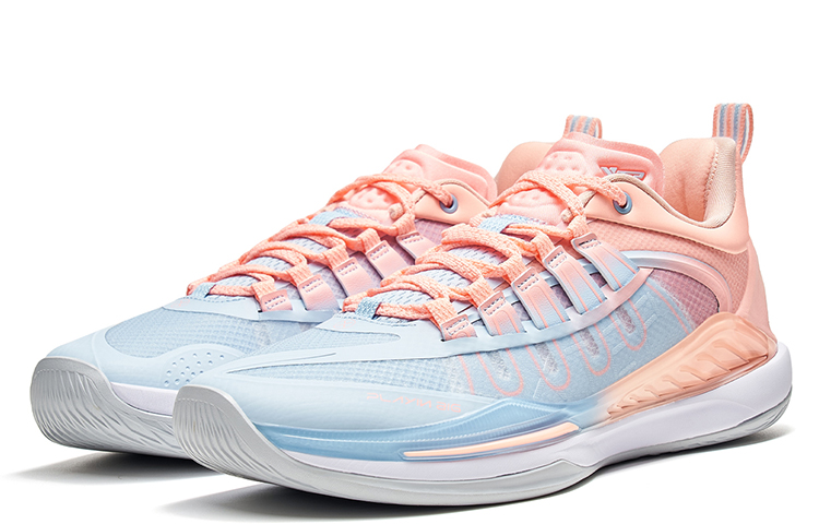 XTEP Light Feather 4 V2 Basketball Shoes Men’s Low Top Blue/Pink
