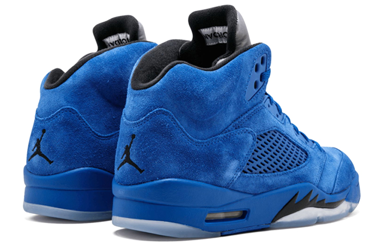 Мужские кроссовки Jordan Air Jordan 5 Retro Blue Suede (синие) — фото 3