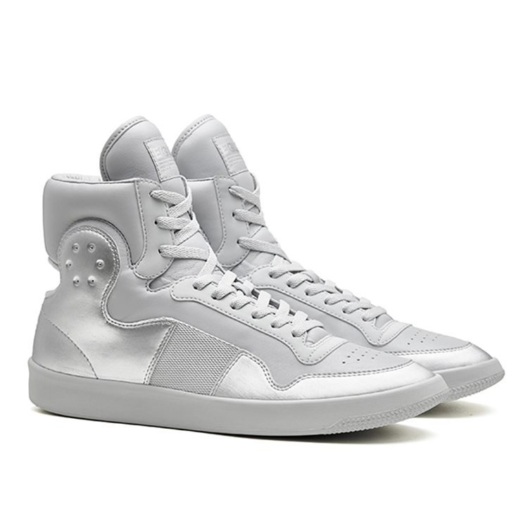 EQLZ EQUALIZER 1970 Lightweight High top Vintage Basketball Shoes Unisex Liquid Silver
