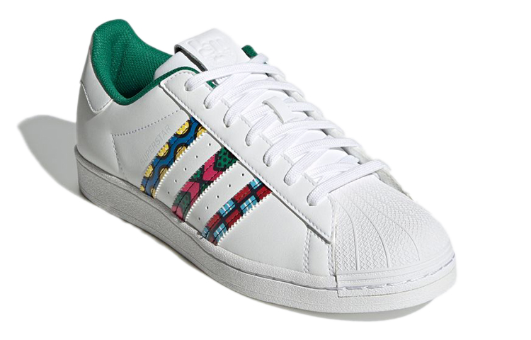 Кеды adidas originals Superstar (бело-зелено-синий) — фото 3