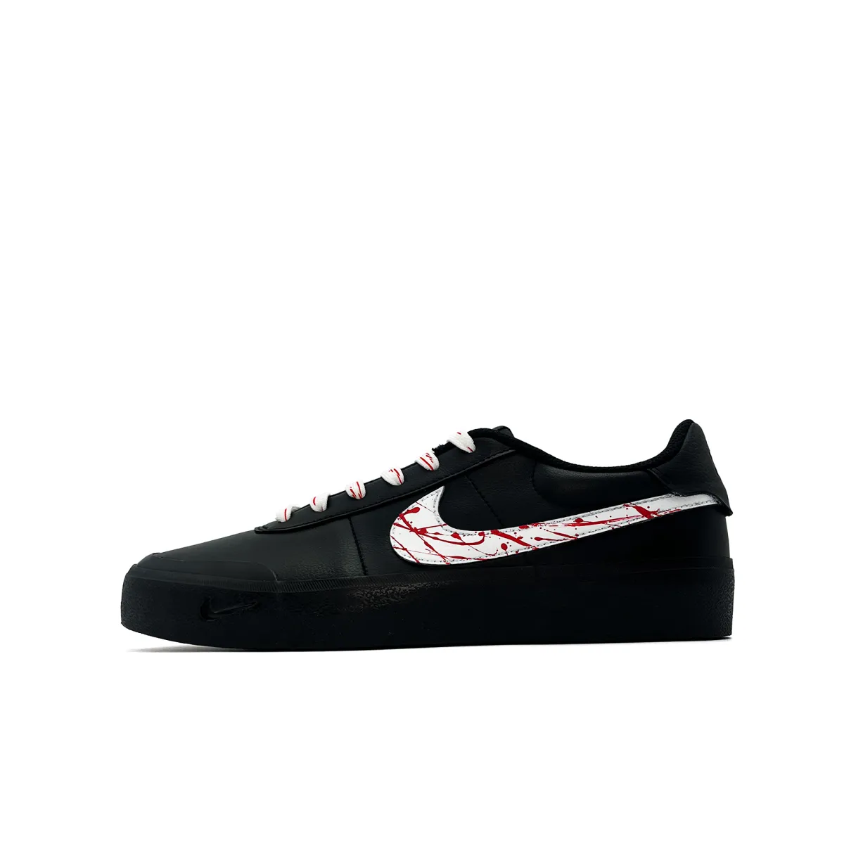 Nike Court Shot Slip Resistant Abrasion Resistant Low top Skateboard Shoes Men's Black White