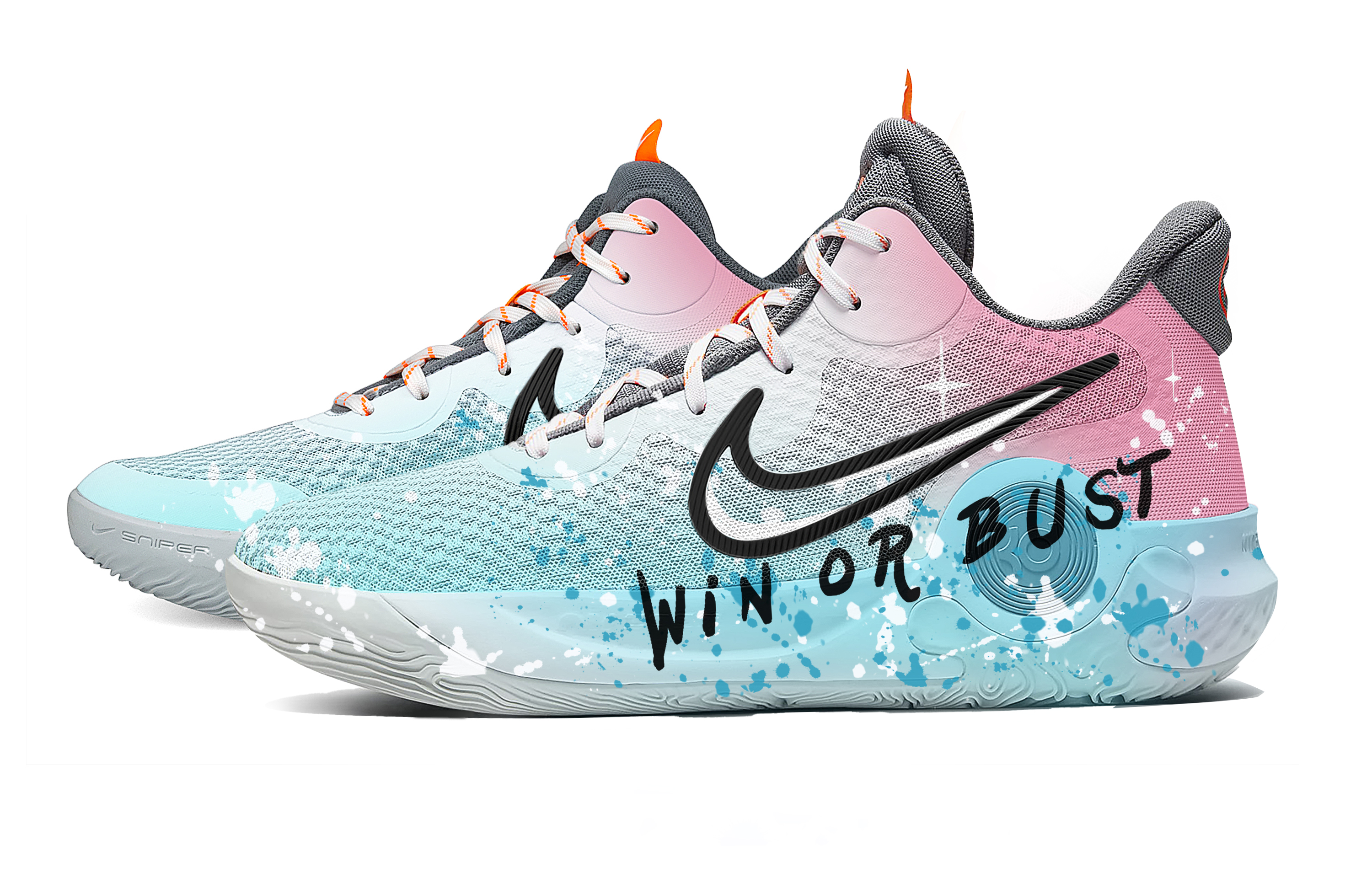 Nike KD Trey 5 IX Basketball Shoes Unisex Mid Top Blue/Pink/Black/White/Gray