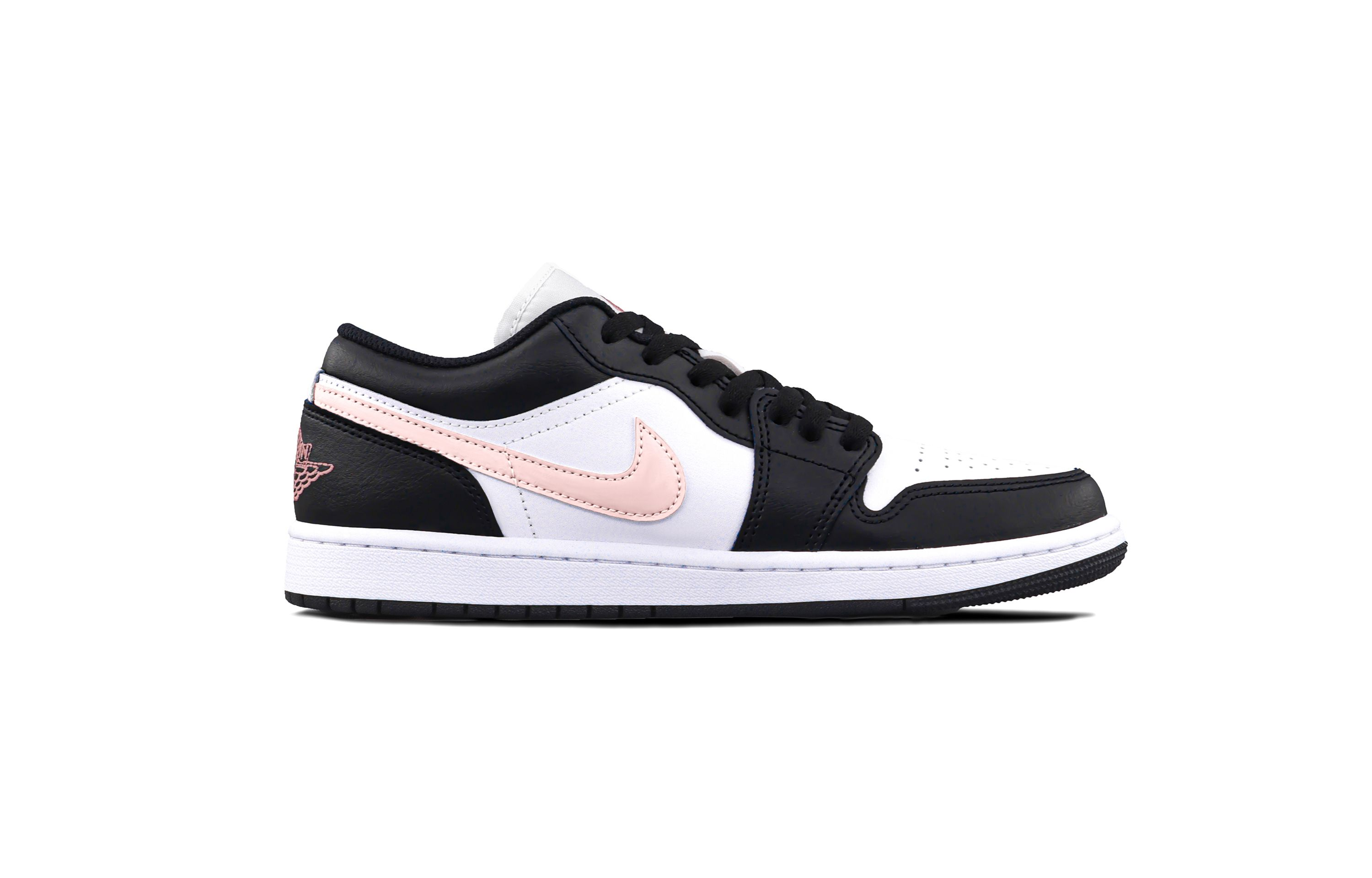 Jordan Air Jordan 1 Oolong Pink Cushioning, Wear Resistant Low top Vintage Basketball Shoes Unisex Black White Pink