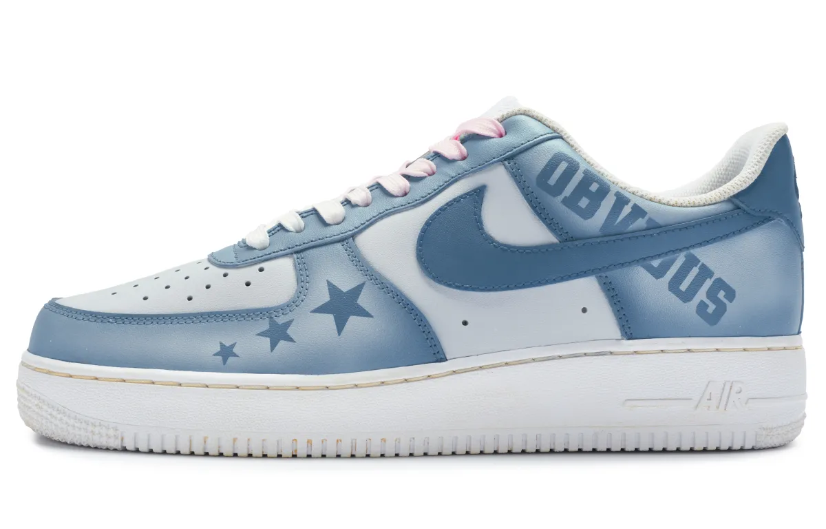 Nike Air Force 1 Low top Skateboard Shoes Men's White Blue Pink